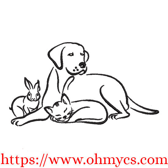 Bunny Cat Dog Embroidery Design