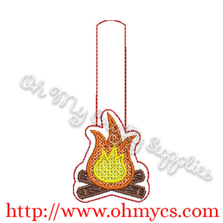 ITH Campfire Key Fob Embroidery Design