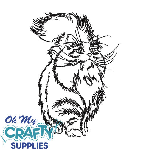 Cat Sketch 1622 Embroidery Design