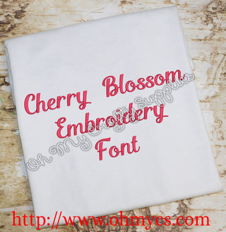 Cherry Blossom Embroidery Font (BX Included)