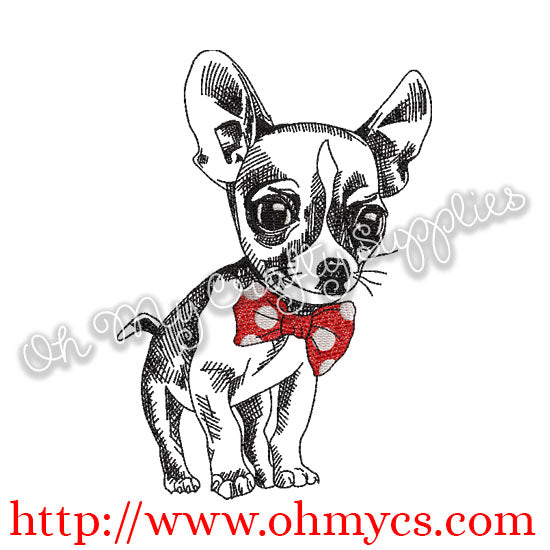 Sketch Chihuahua Embroidery Design