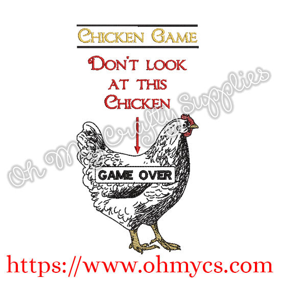Chicken Game Embroidery Design