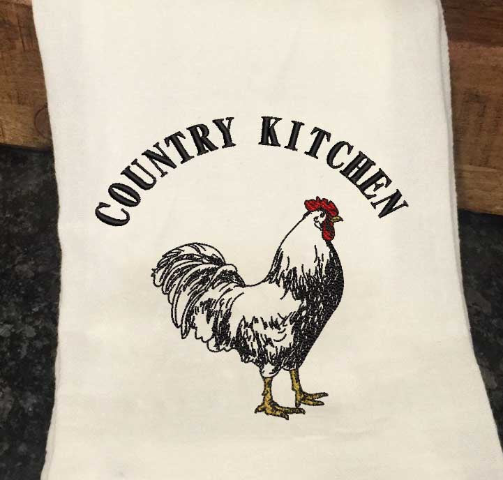 Country Kitchen Chicken Embroidery Design