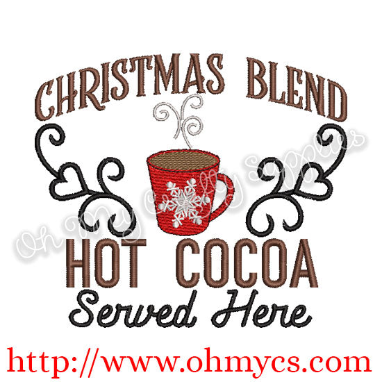 Christmas Blend Hot Cocoa Embroidery Design