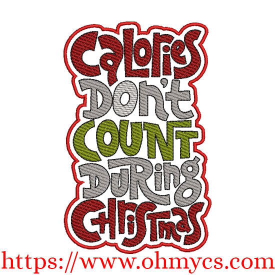 Christmas Calories Embroidery Design