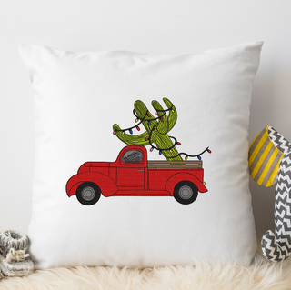 Cactus Christmas Truck Embroidery Design