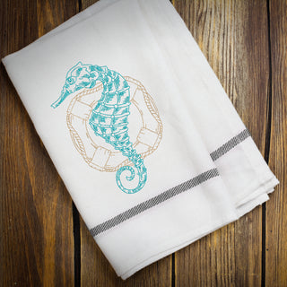 Colorful Seahorse Sketch 2 Embroidery Design