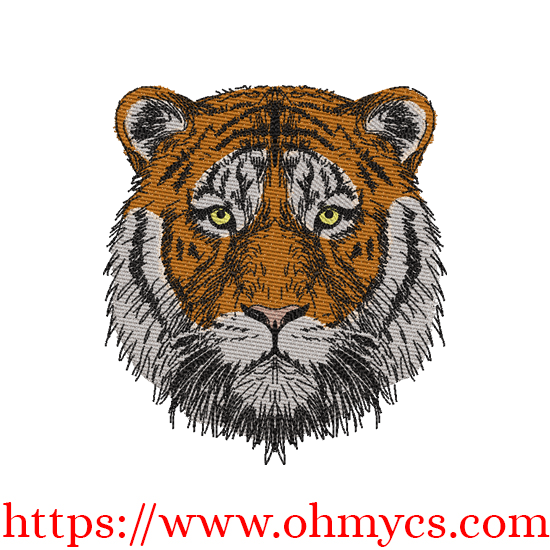 Colored Tiger Sketch Embroidery Design