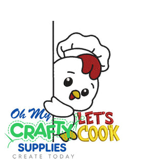 Cooking Chicken 125 Embroidery Design