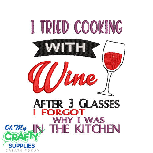 Cooking with wine 927 Embroidery Design