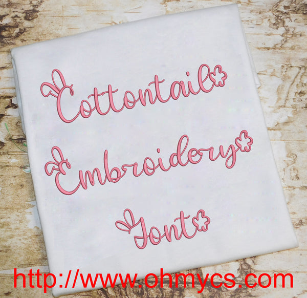 Cottontail Embroidery Font (BX Included)