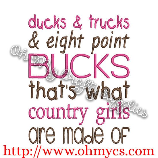 country girls embroidery design