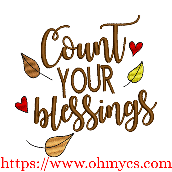 Count Your Blessings Embroidery Design