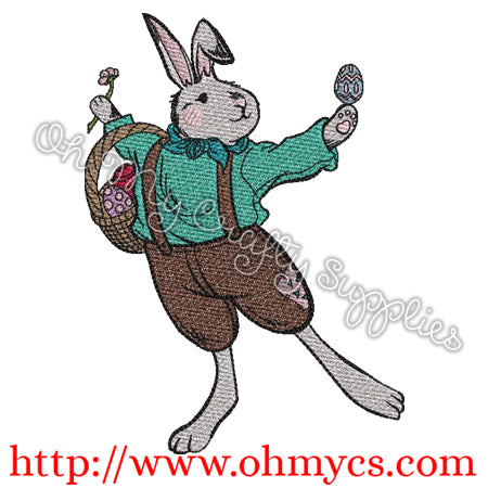Country Easter Bunny Embroidery Design