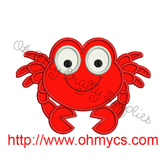 Crab Applique Embroidery Design