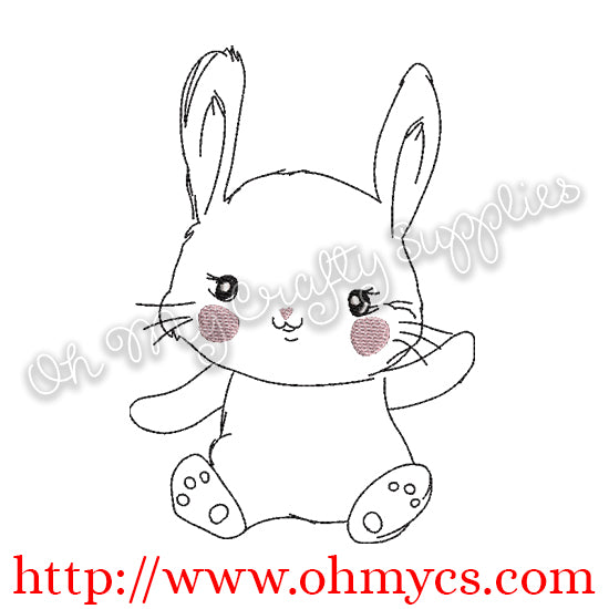 Cute Baby Bunny Embroidery Design