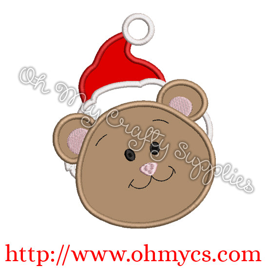 Cute Teddy Bear Santa Embroidery Applique