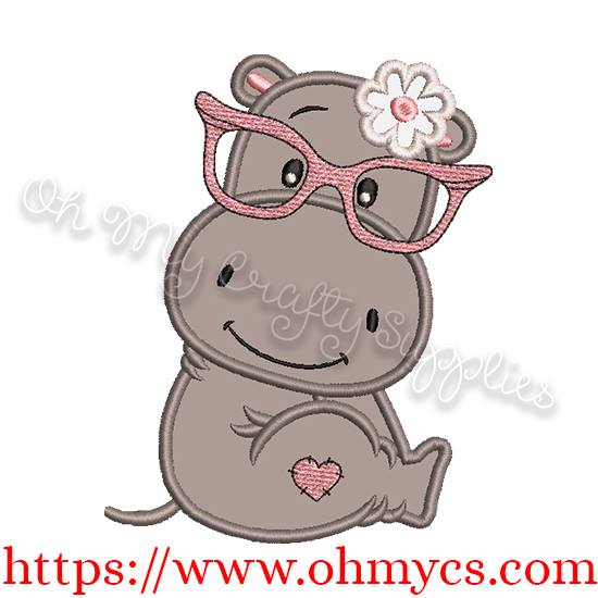 Cutie Hippo Applique