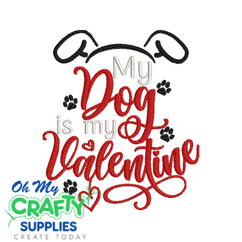 Dog Valentine Embroidery Design