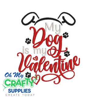Dog Valentine Embroidery Design