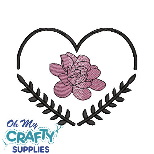 Floral Heart 42822 Embroidery Design