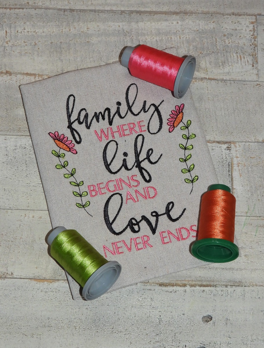 Family Life Love Embroidery Design