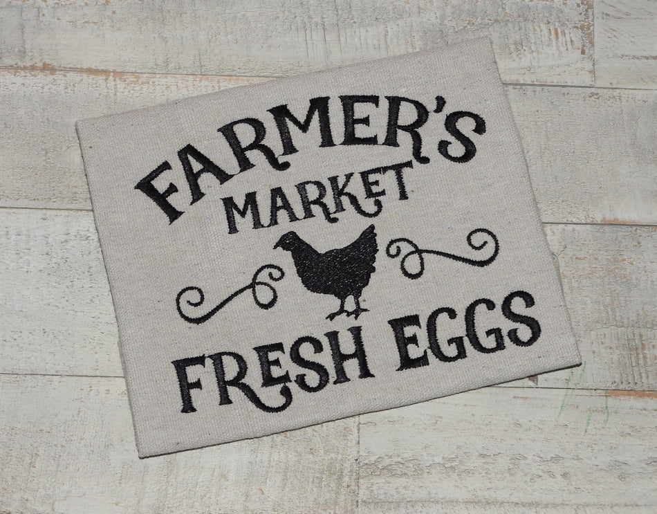 Farmer's Market Fresh Eggs Embroidery Design