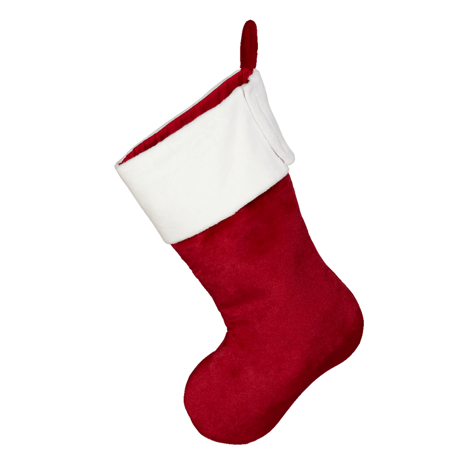 Red 19" Plush Christmas Stocking with Zipper