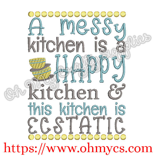 Ecstatic Kitchen Embroidery Design