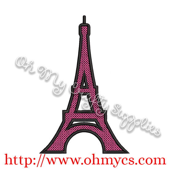 Eiffel Tower Applique Design / Paris / France