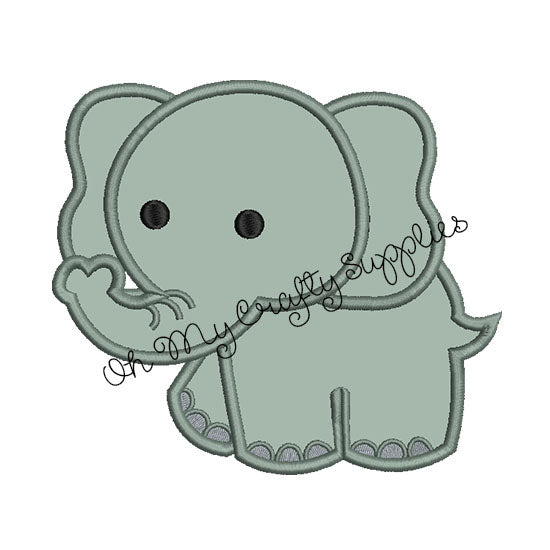 Elephant Applique Embroidery Design