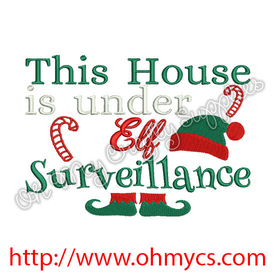 Elf Surveillance Embroidery Design