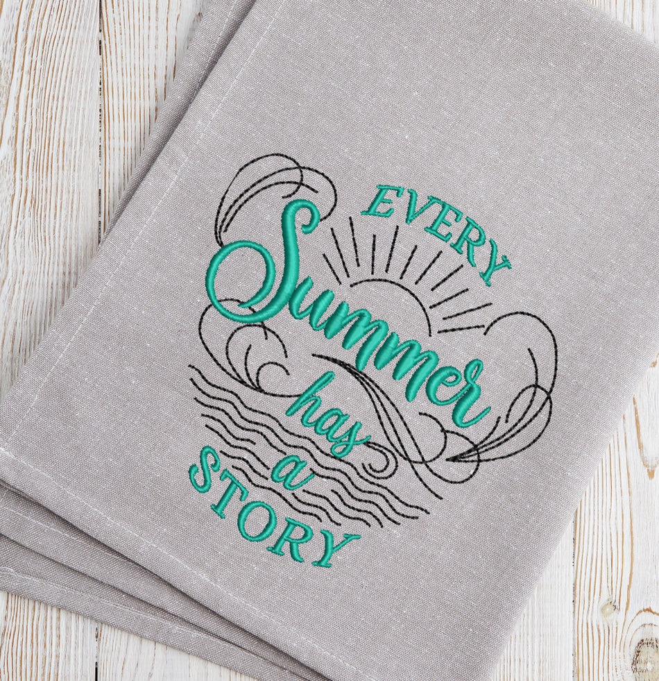 Every Summer has a Story Embroidery Design