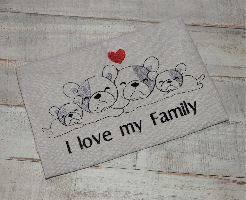 I love my family dogs Embroidery Design