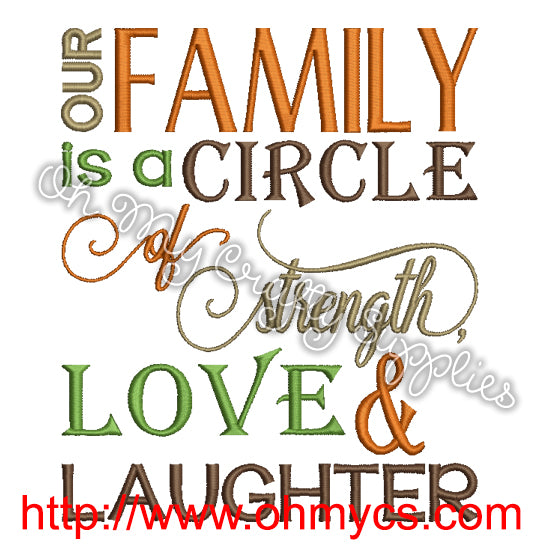 Family Circle Embroidery Design