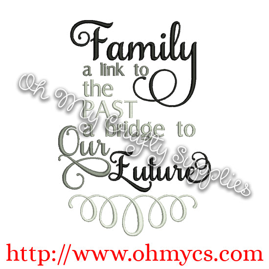 Family Time Line Embroidery Design