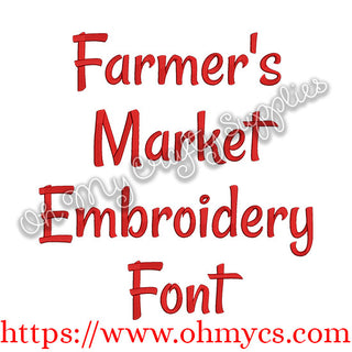 Farmer's Market Embroidery Font (BX Included)