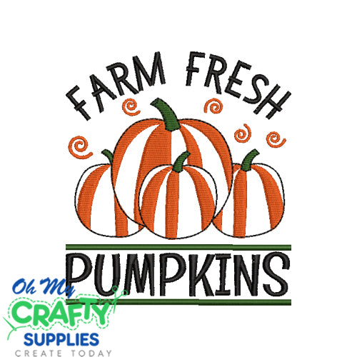 Farm Fresh Pumpkin Embroidery Design