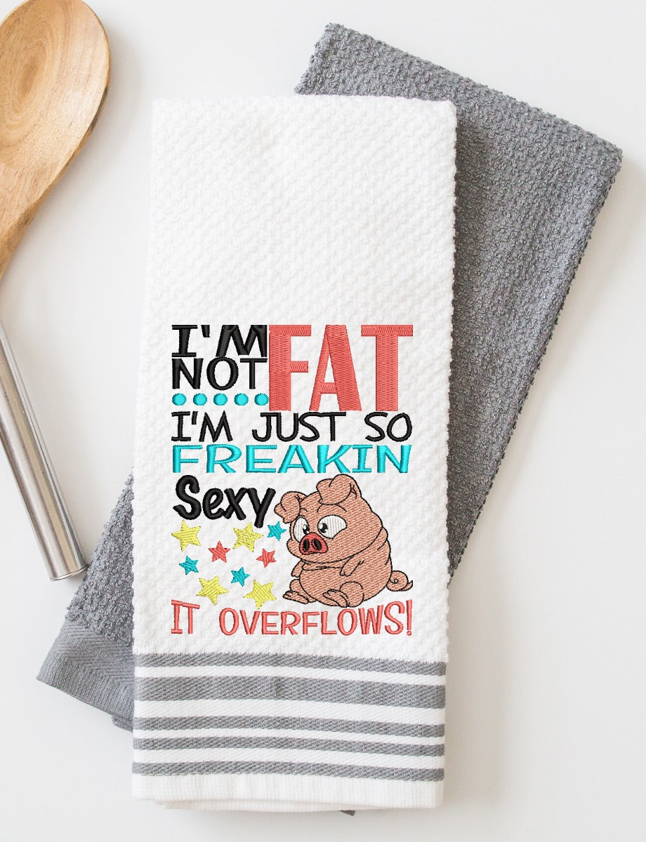 I'm not Fat Pig Embroidery Design