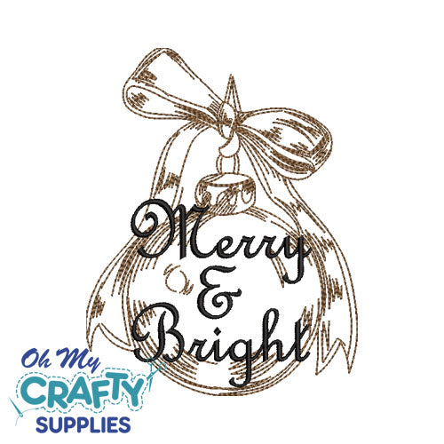 Merry Ornament Embroidery Design