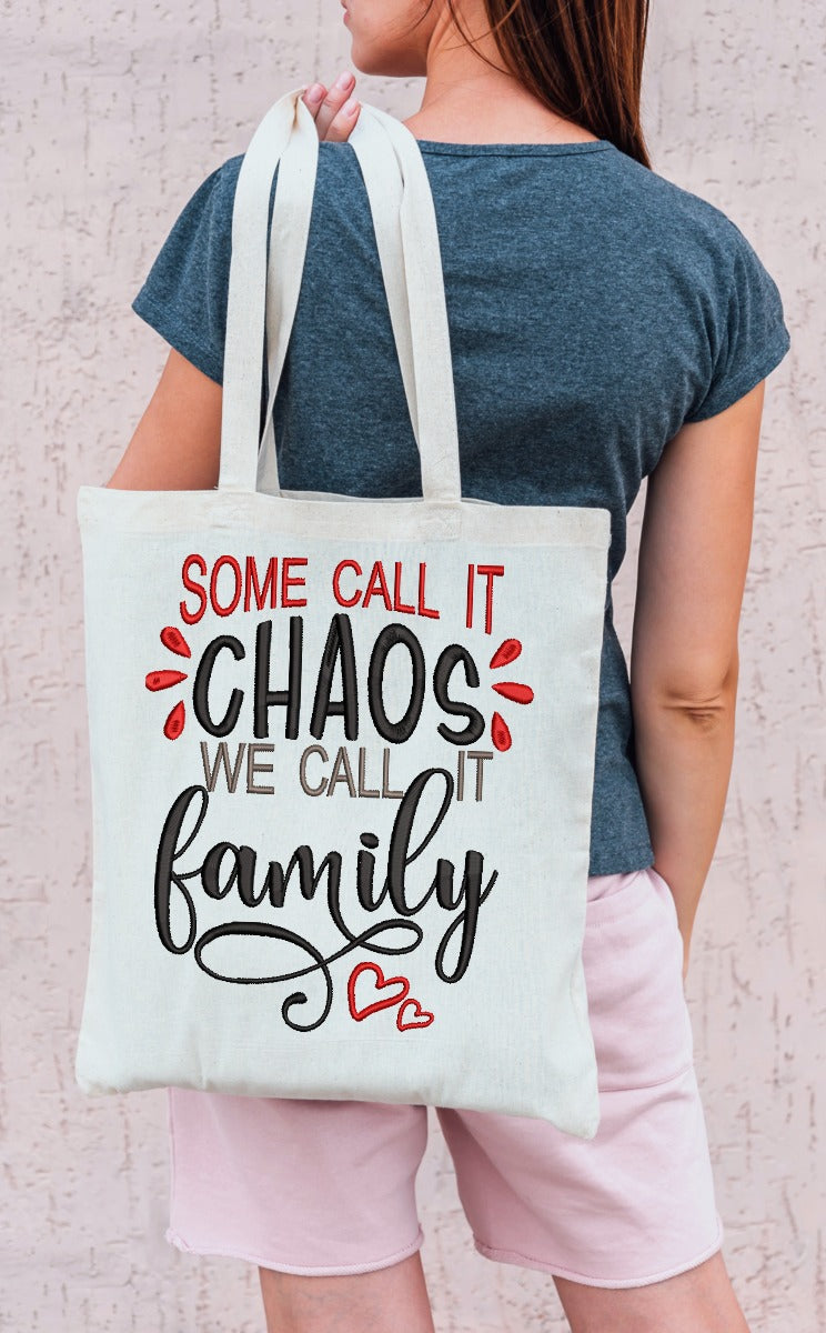 Family Chaos with Hearts Embroidery Design