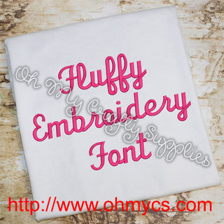 Fluffy Embroidery Font (BX Included)