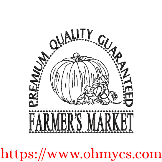 Farmer's Market Pumpkin Embroidery Design