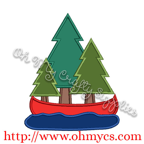 Forest Canoe Applique Design / Camp / Camping