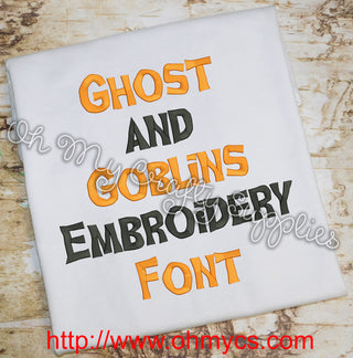 Ghost and Goblins Embroidery Font (BX Included)