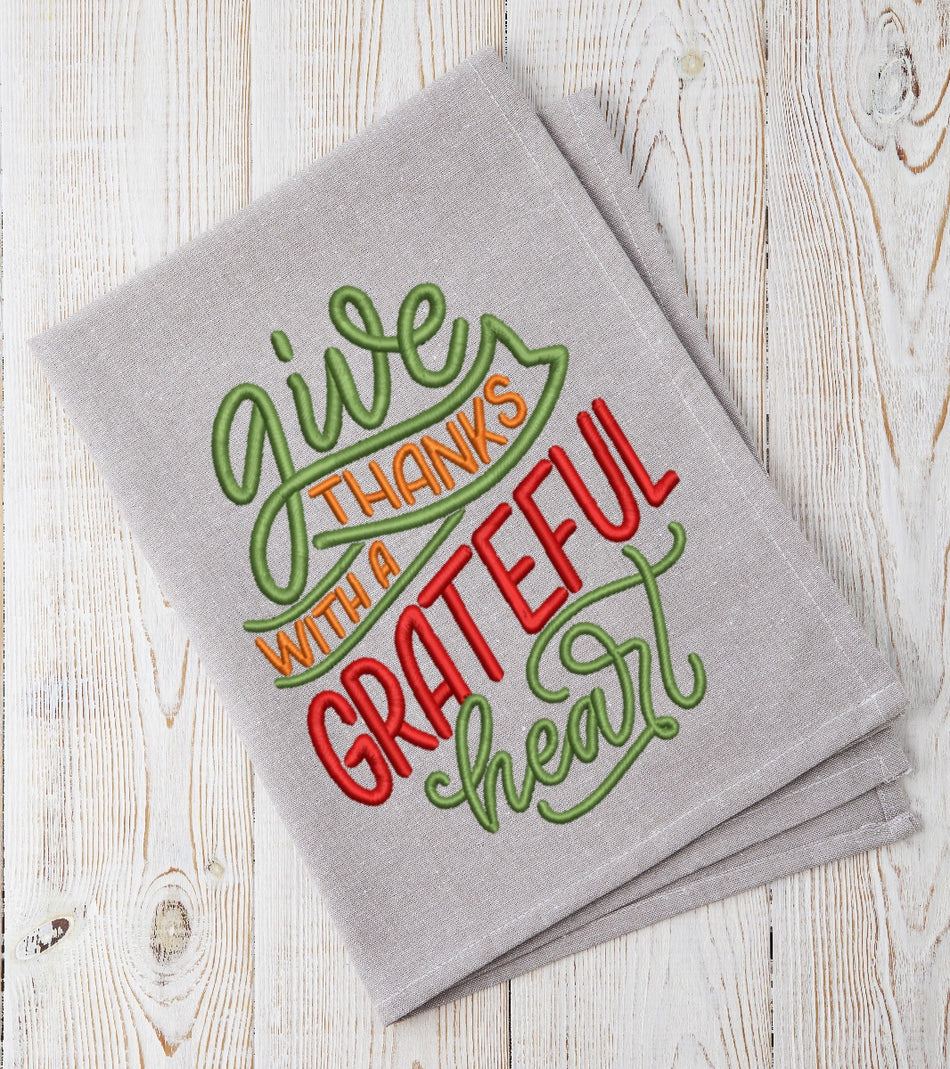 Give Thanks with a Grateful Heart 2020 Embroidery Design