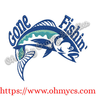 Gone Fishin' Embroidery Design