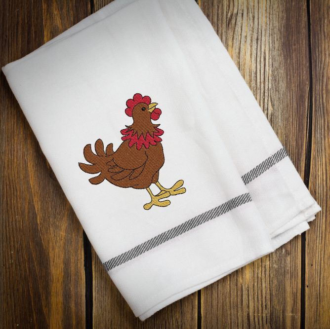 Goofy Rooster Embroidery Design