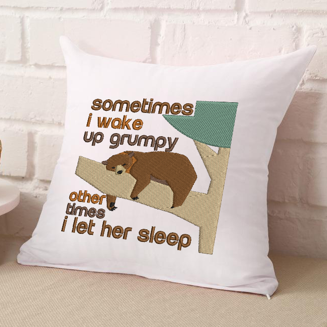 Wake Up Grumpy Bear (HER VERSION) Embroidery Design