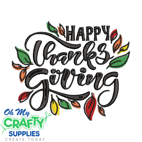 Happy Thanks giving 810 Embroidery Design
